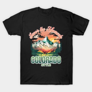 Savor the Moments Colorado Style Mountain Nature Outdoors Retro Vintage Adventure T-Shirt